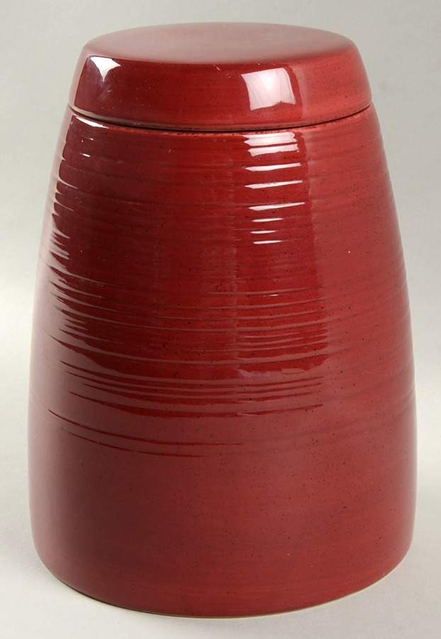 Portofino Terra Cotta Large Canister & Lid by Tabletops Unlimited-1