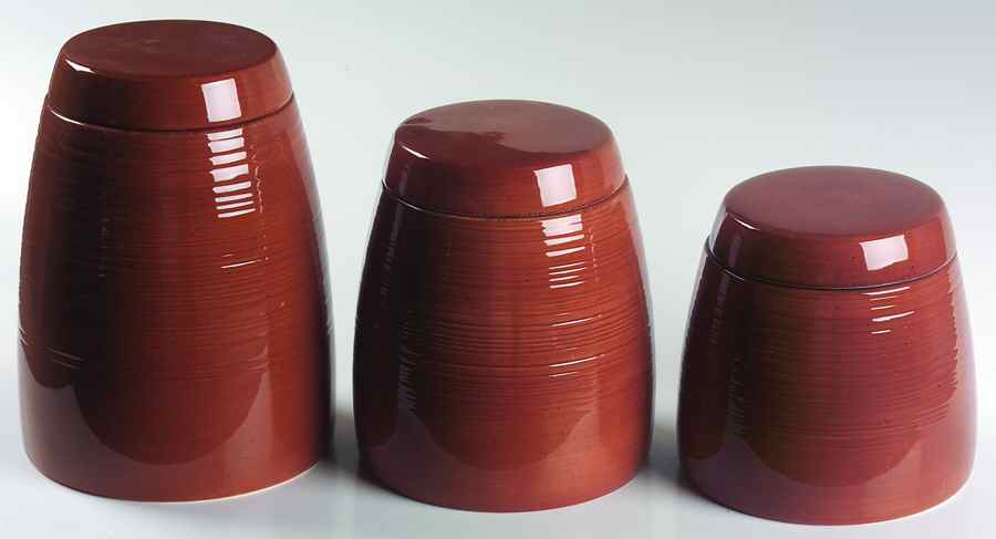 Portofino Terra Cotta (3 Piece) Canister Set (Box Set) by Tabletops Unlimited-1