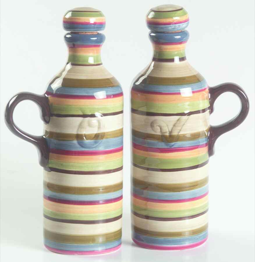 Los Colores Vinegar and Oil Set with Stoppers by Tabletops Unlimited-1