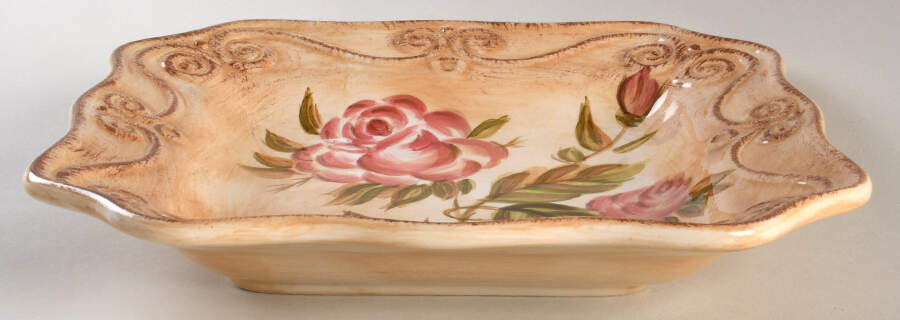 Medici Rose Large Rim Soup Bowl by Tabletops Unlimited-1
