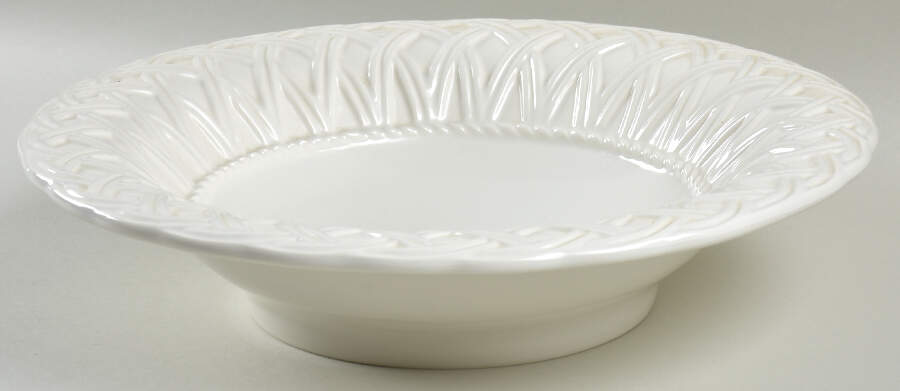 White Woven 12" Round Serving Bowl by Tiffany-1