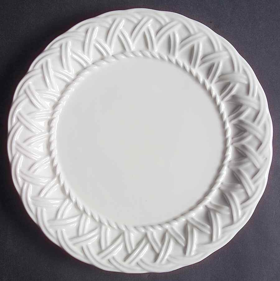 White Woven Salad/Dessert Plate by Tiffany-1