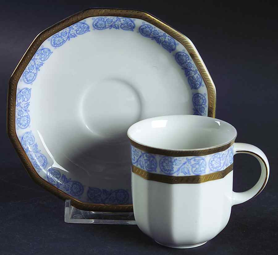 TIR449 Flat Demitasse Cup & Saucer Set by Tirschenreuth-1