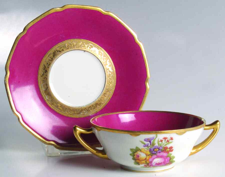 TRV515 Footed Cream Soup Bowl & Saucer Set by Tressemanes & Vogt-1