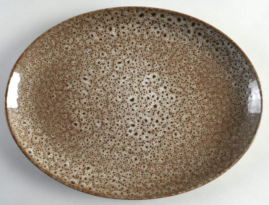 Quattro Seaweed Black 14" Oval Serving Platter by Tabletops Unlimited-1
