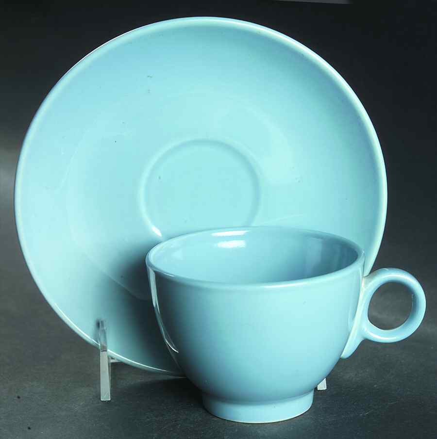 TST875 Footed Cup & Saucer Set by Taylor, Smith & Taylor (Ts&T)-1