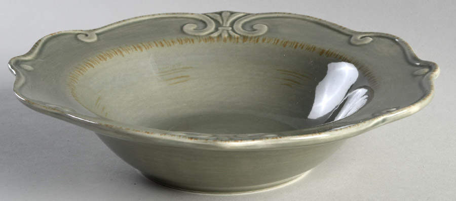 Auvignon Gray Large Rim Soup Bowl by Tienshan-1
