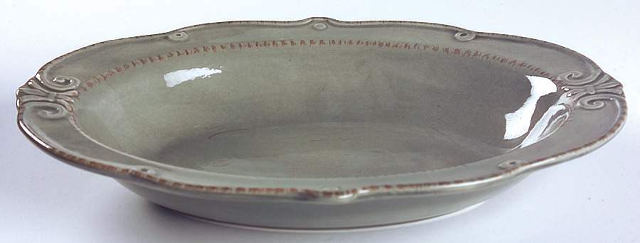 Auvignon Gray 11" Oval Vegetable Bowl by Tienshan-1
