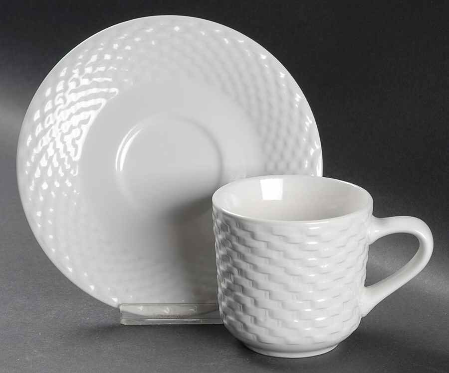 Basket Wreath Flat Cup & Saucer Set by Tabletops Unlimited-1
