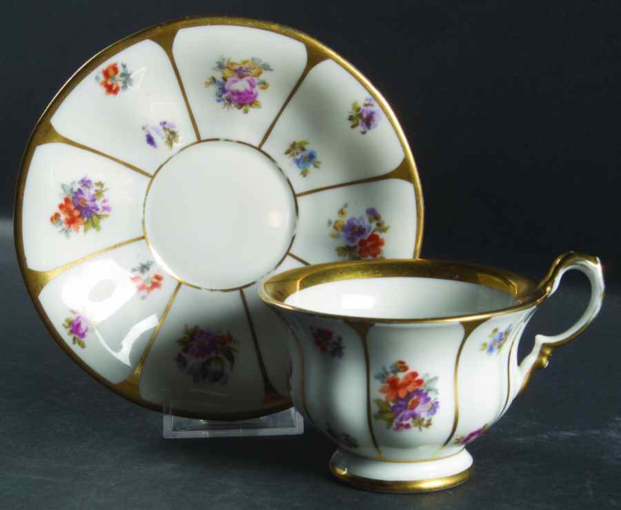 TIR454 Footed Cup & Saucer Set by Tirschenreuth-1