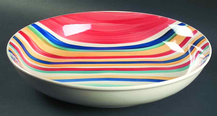 Water Color Red (Round) 12" Pasta Serving Bowl by Tabletops Unlimited-1