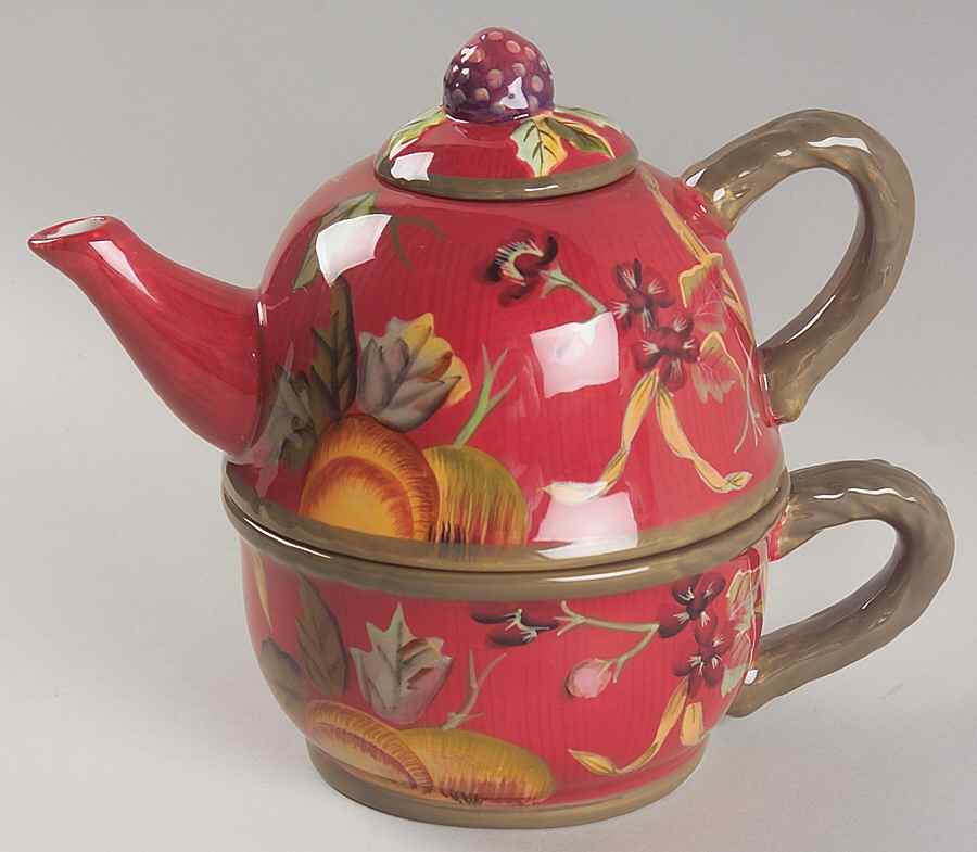Octavia Hill Garden Individual Teapot & Lid with Cup by Tracy Porter-1