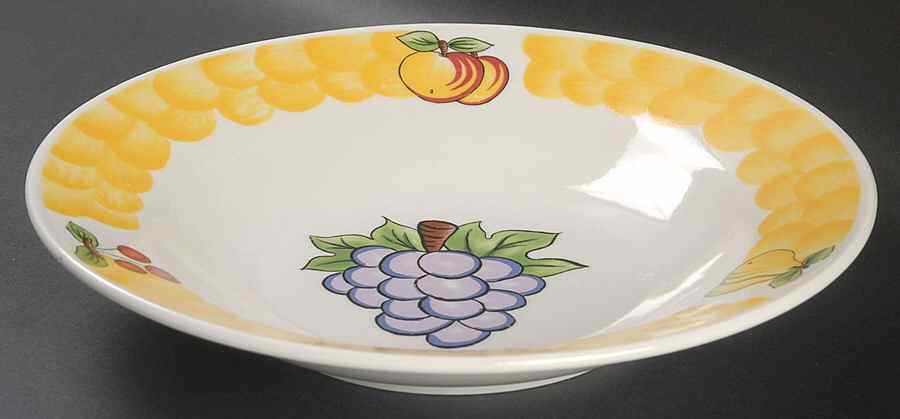 Italian Fruit Large Rim Soup Bowl by Tabletops Unlimited-1