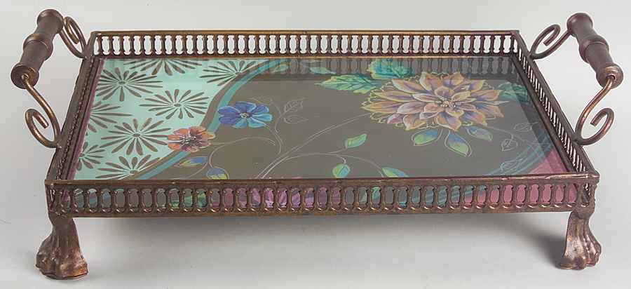 Vivre Glass & Metal Rectangular Tray by Tracy Porter-1