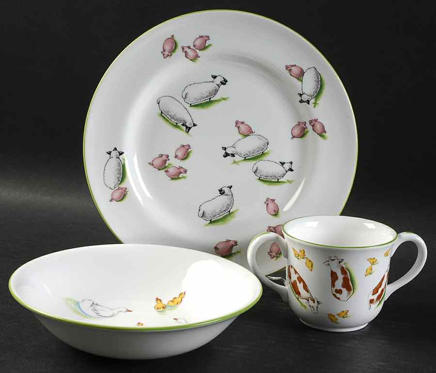 Farm (3 Piece) Child's Set (CHPL, CHBOWL, CUPC) by Tiffany-1