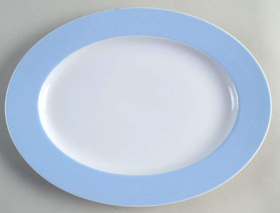 Sunny Day Pastel Blue 12" Oval Serving Platter by Thomas-1