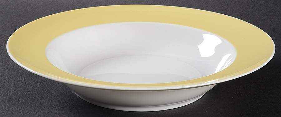Sunny Day Pastel Yellow Large Rim Soup Bowl by Thomas-1