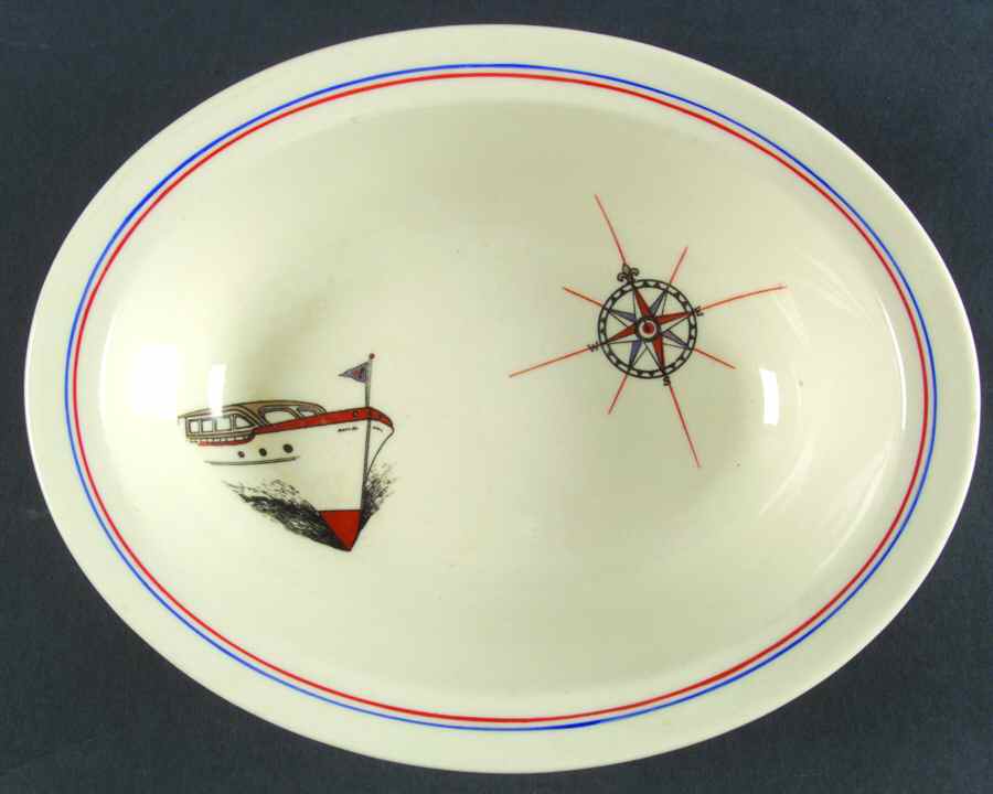 TAT29 (No Trim) 8" Oval Vegetable Bowl by Tatler of Trenton-1