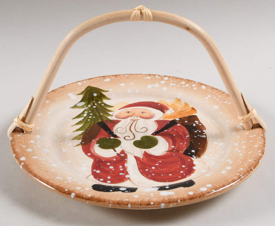 Winter Wonderland 5 3/8"-5 5/8" Bamboo Handled Serving Plate  HC by Tabletops Unlimited-1