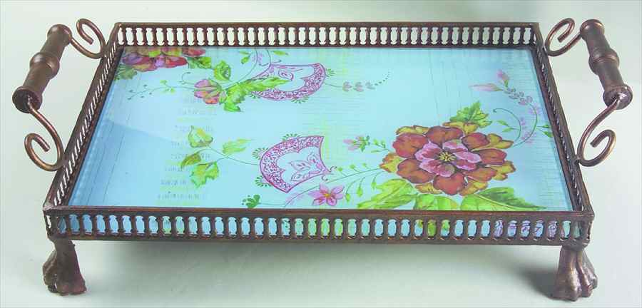 Thalia Glass & Metal Rectangular Tray by Tracy Porter-1