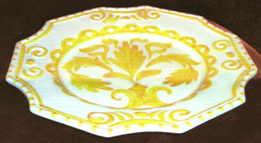 Tuscan Toile Yellow Dinner Plate by Mane Lion, The-1