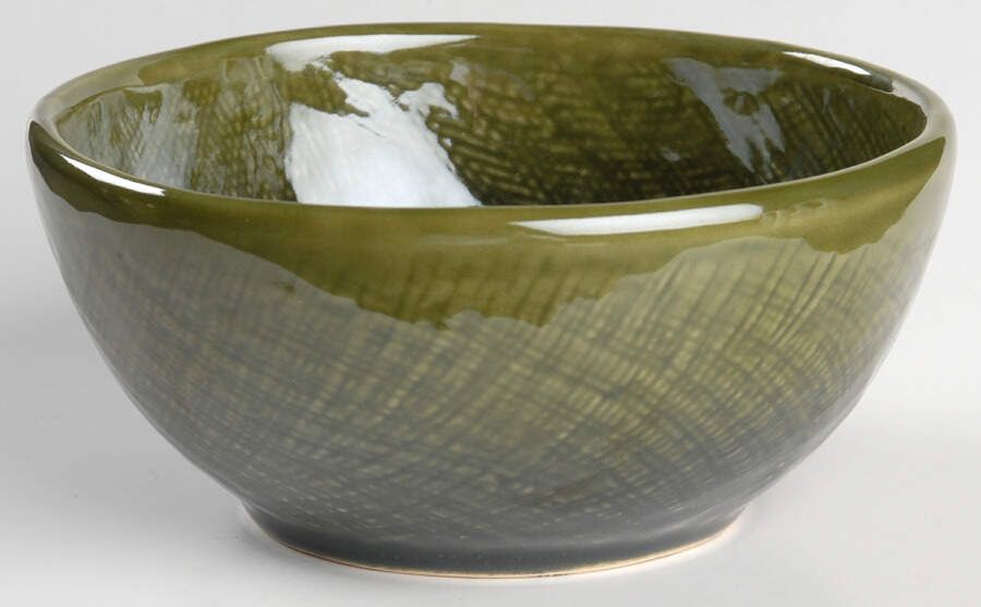 Asian Fabric Green Soup/Cereal Bowl by Tabletops Unlimited-1