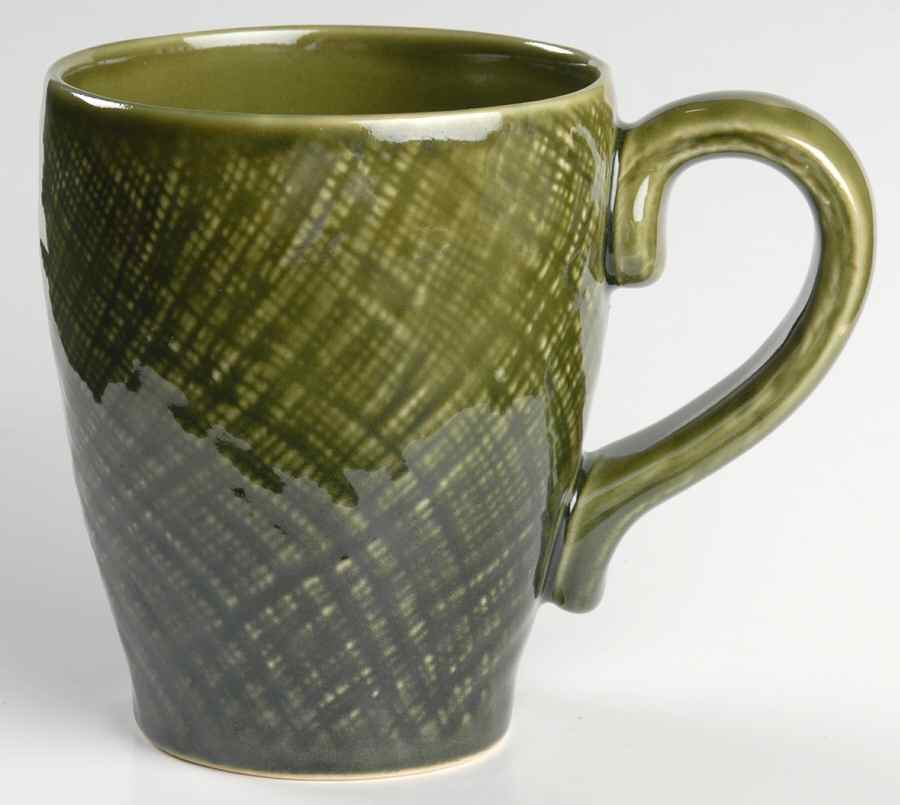 Asian Fabric Green Mug by Tabletops Unlimited-1