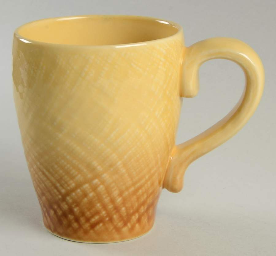 Asian Fabric Yellow Mug by Tabletops Unlimited-1