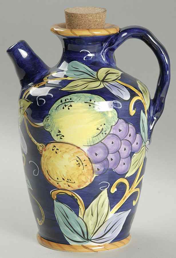Villa Bellagio Oil Jug with Spout and Cork Lid by Tabletops Unlimited-1