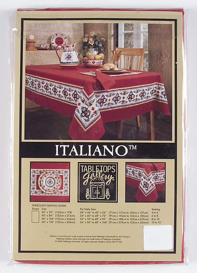 Italiano 52" x 70" Rectangular Tablecloth by Tabletops Unlimited-1