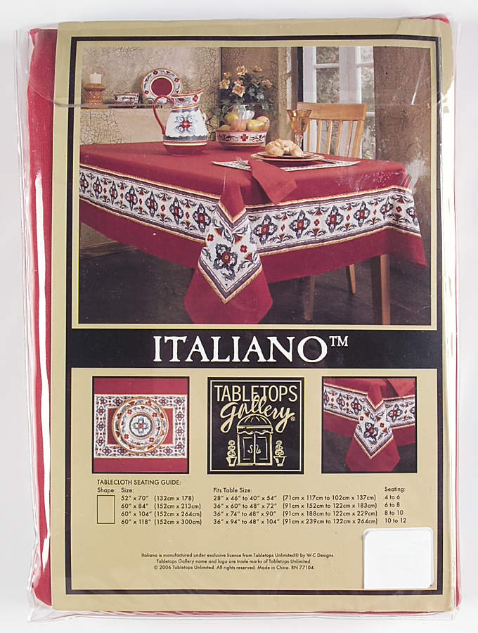 Italiano 60" x 118" Rectangular Tablecloth by Tabletops Unlimited-1