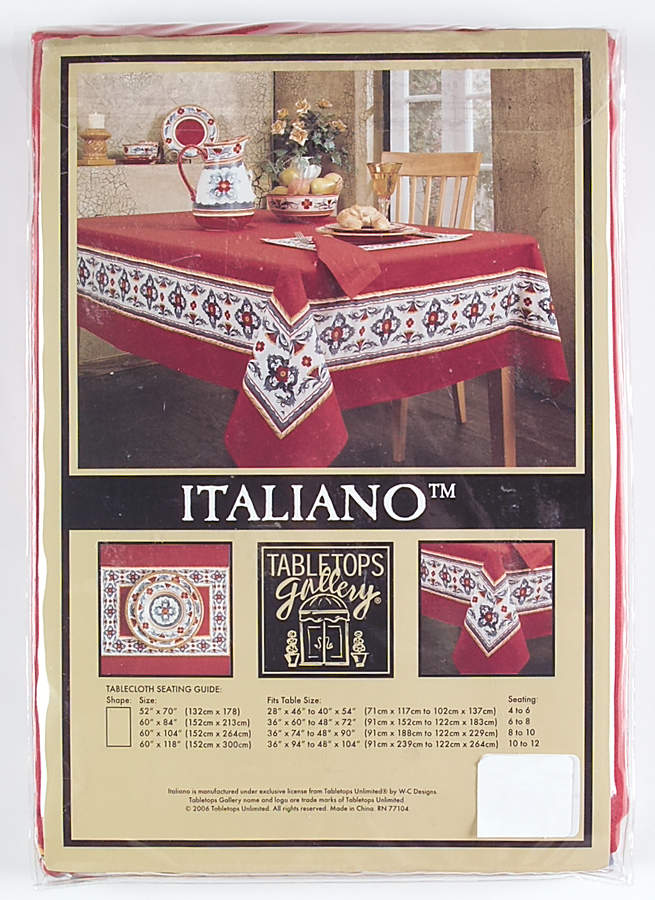 Italiano Rectangular Tablecloth 60" X 104" by Tabletops Unlimited-1