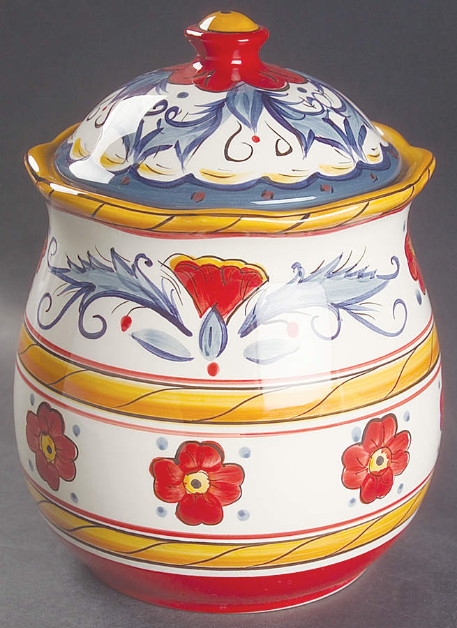 Italiano Medium Canister & Lid by Tabletops Unlimited-1
