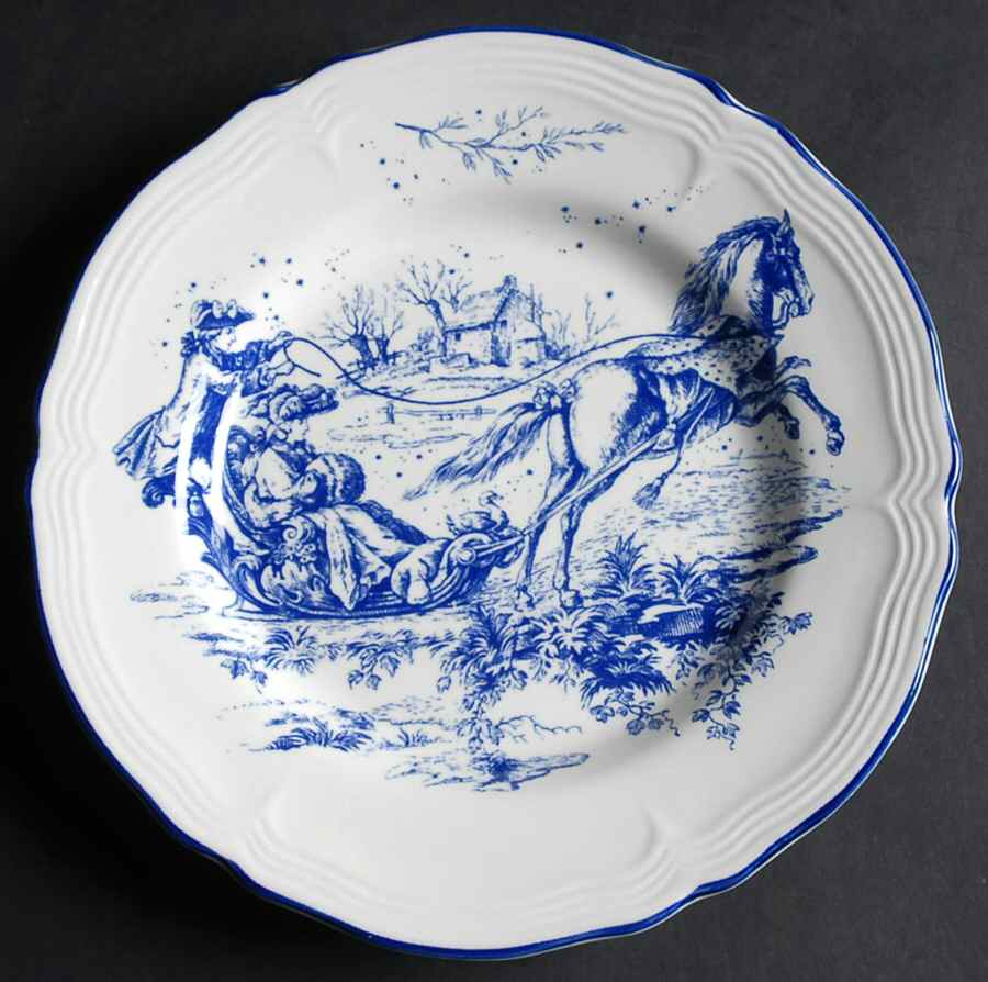 New England Toile Blue Salad Plate by Tabletops Unlimited-1