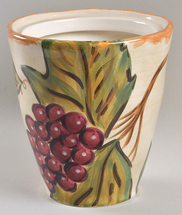 Napa (No Words, Grapes) 8" Storage Jar No Lid by Tabletops Unlimited-1