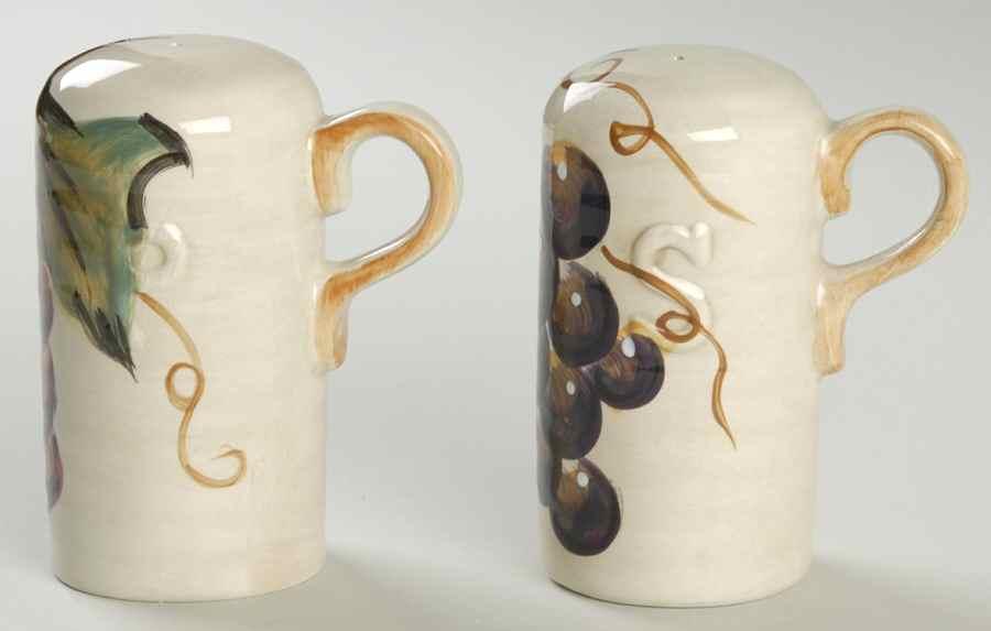 Napa (No Words, Grapes) Handled Salt & Pepper Set by Tabletops Unlimited-1