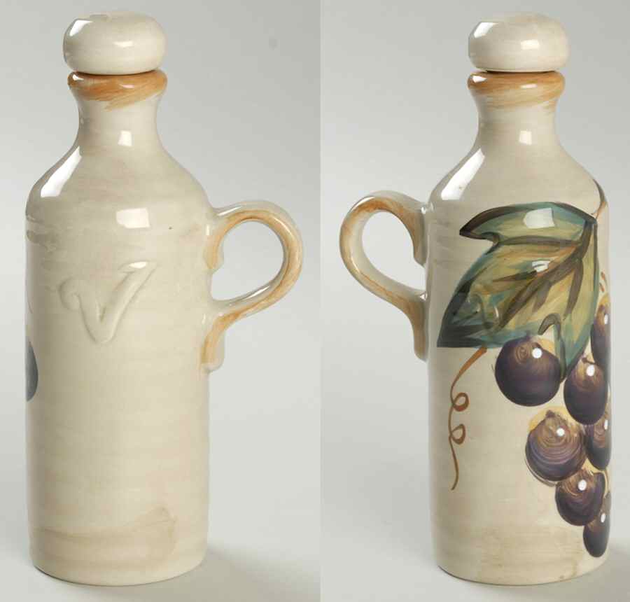 Napa (No Words, Grapes) Vinegar Cruet and Stopper by Tabletops Unlimited-1
