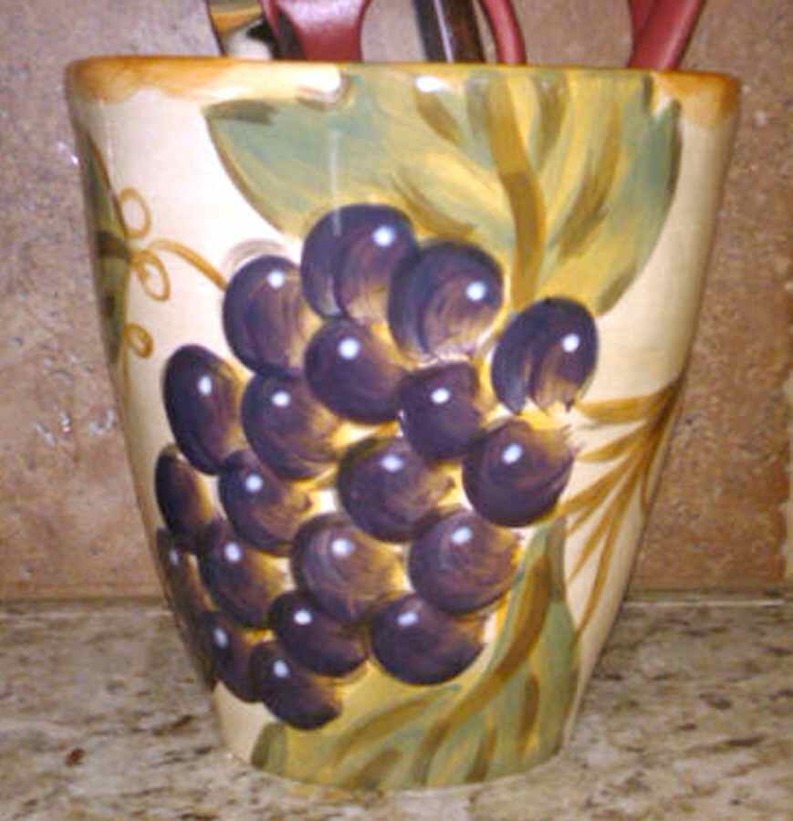 Napa (No Words, Grapes) 8" Storage Jar No Lid by Tabletops Unlimited-1