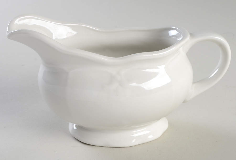 Versailles White Gravy Boat by Tabletops Unlimited-1