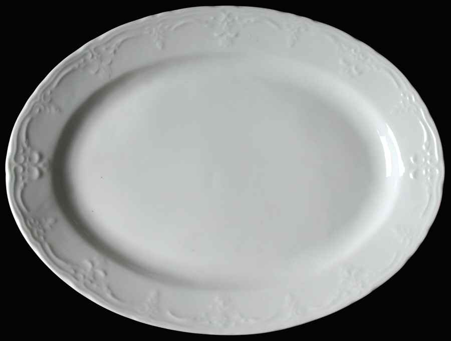 Versailles White 13" Oval Serving Platter by Tabletops Unlimited-1