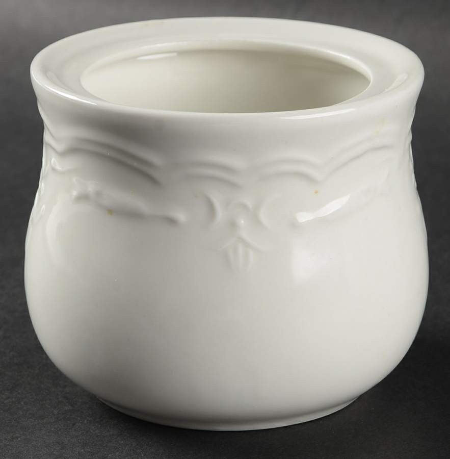 Versailles White Sugar Bowl No Lid by Tabletops Unlimited-1