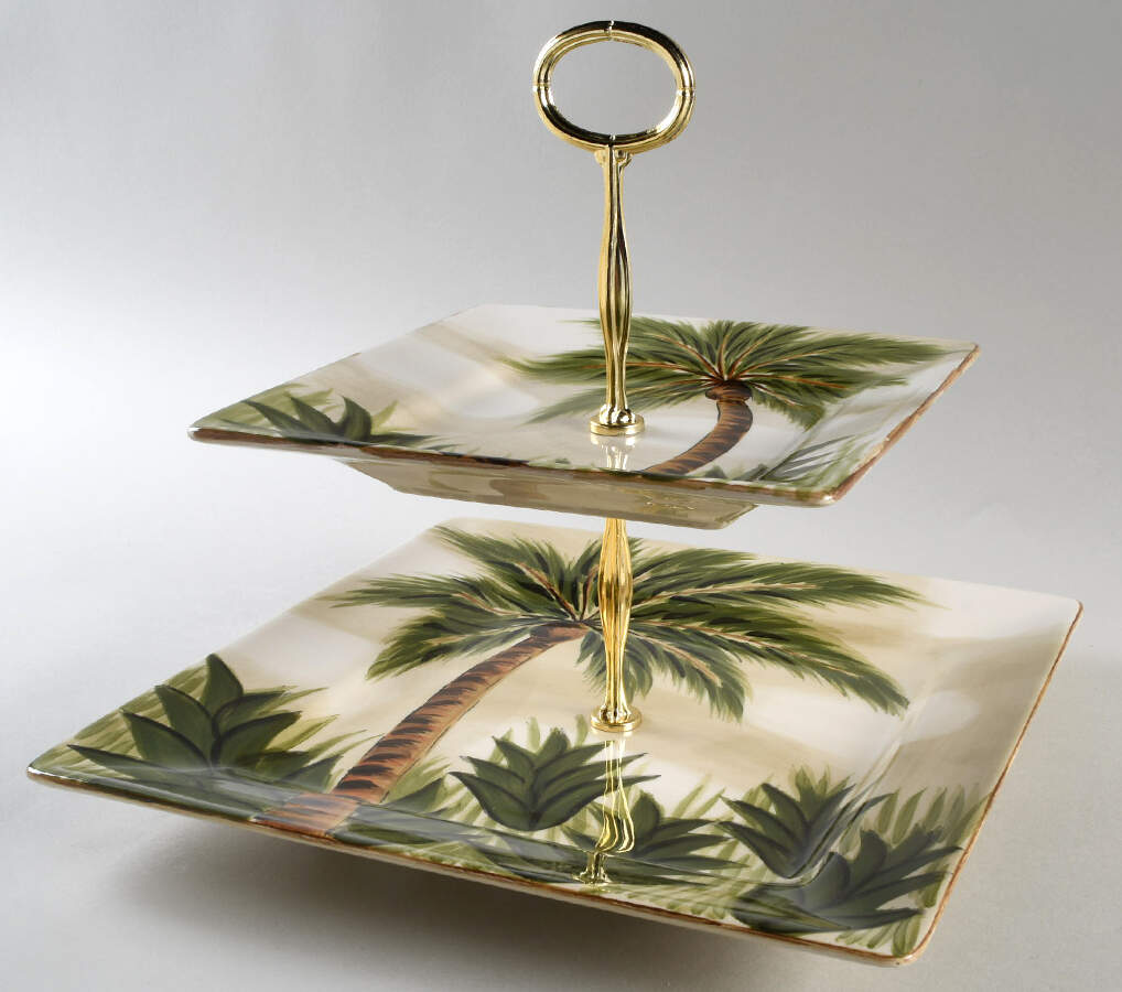 Kona 6 5/8"-10"  2 Tiered Serving Tray (Dp, Sp) HC by Tabletops Unlimited-1
