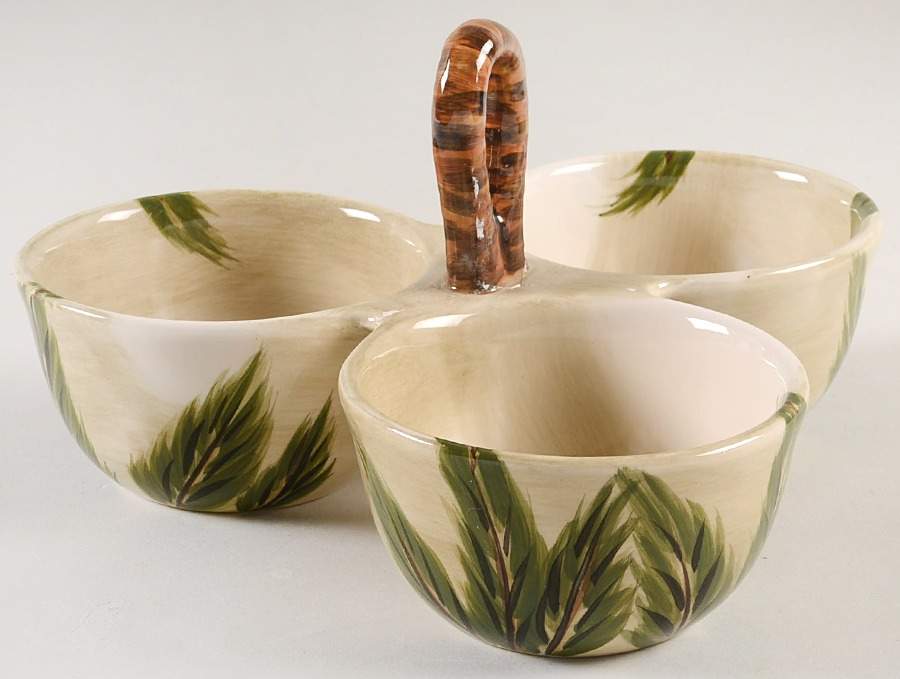 Kona 3-Part Relish with Center Ceramic Handle by Tabletops Unlimited-1