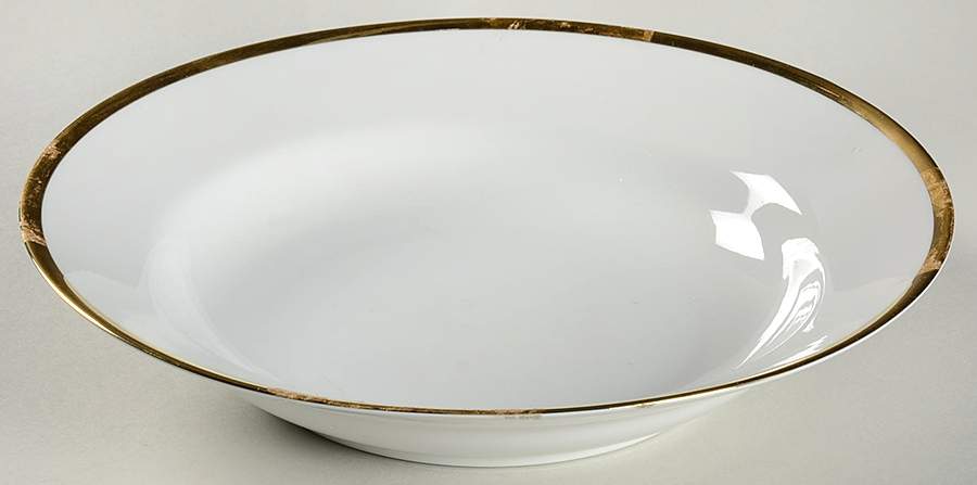 Gold Band Large Rim Soup Bowl by Ten Strawberry Street-1