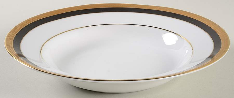Sahara Black Large Rim Soup Bowl by Ten Strawberry Street-1