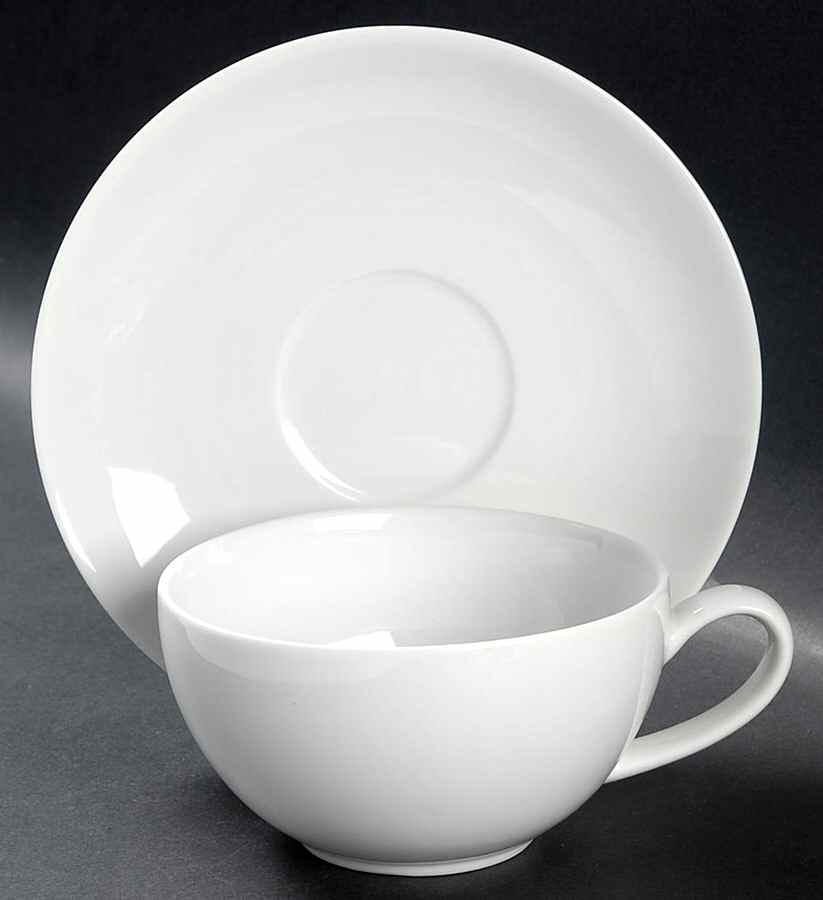 Royal Coupe White (Oversized) Oversized Cup & Saucer Set by Ten Strawberry Street-1