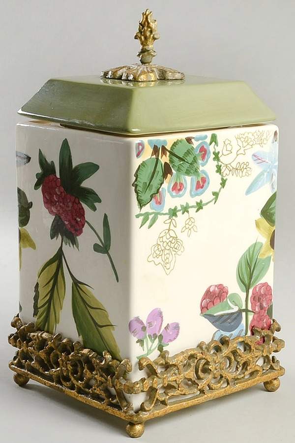 Sweet Cecily Small Canister with Metal Base by Tracy Porter-1