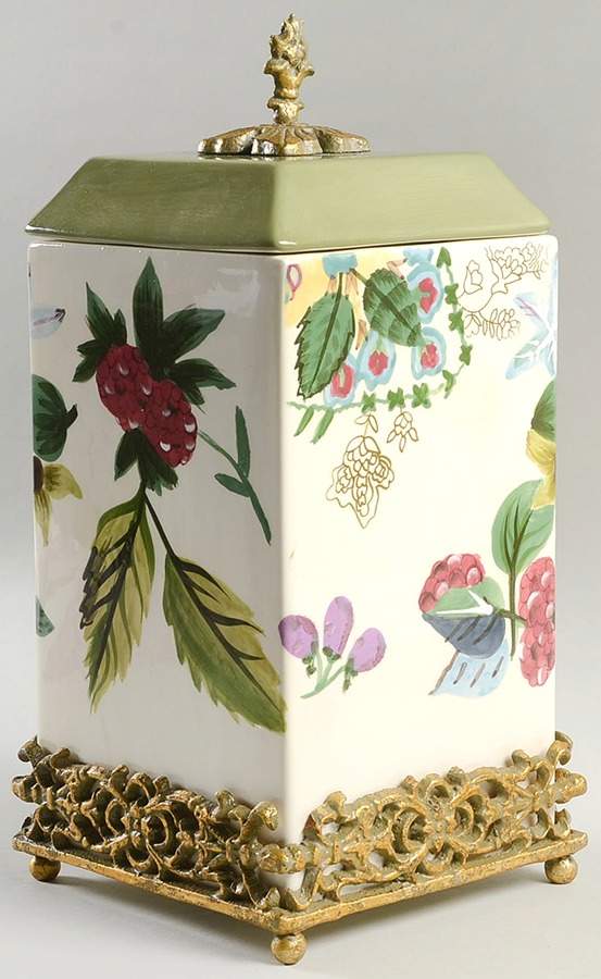 Sweet Cecily Large Canister W/Metal Base by Tracy Porter-1