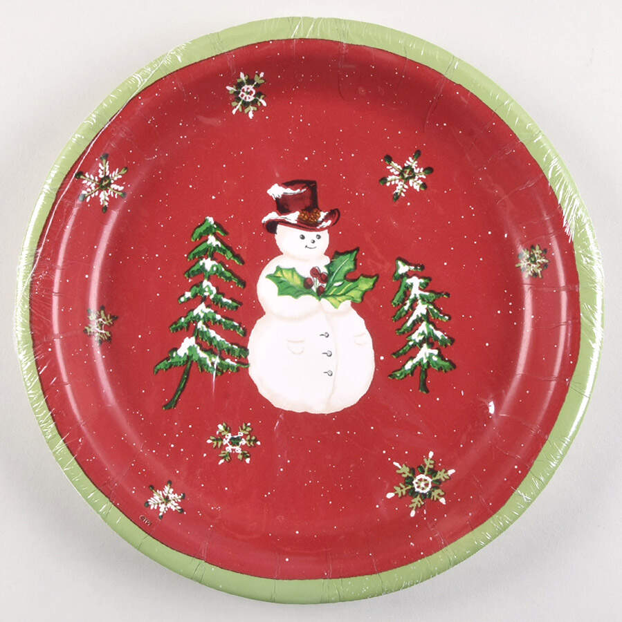 Jolly Ol Snowy (Pack of 10) Paper Dinner Plates by Tracy Porter-1