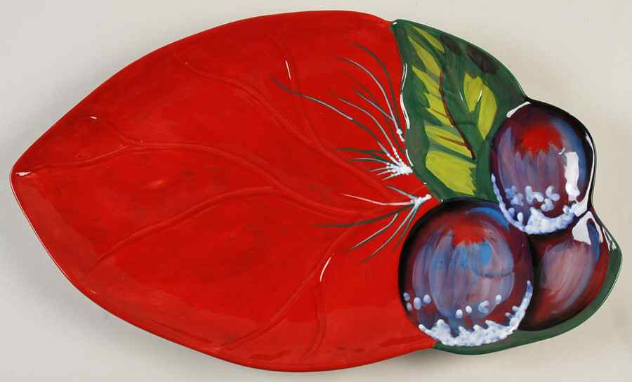Jolly Ol Snowy 17" Leaf Shaped Platter by Tracy Porter-1
